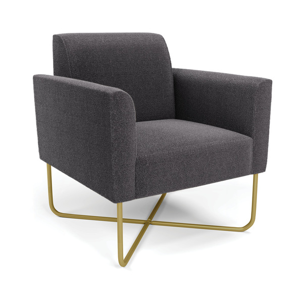 Poltrona Sala Base X Industrial Dourado Marisa Bouclê - Grafi