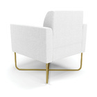 Poltrona Sala Base X Industrial Dourado Marisa Bouclê Off Whi