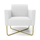 Poltrona Sala Base X Industrial Dourado Marisa Bouclê Off Whi