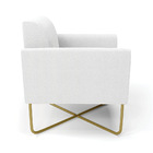 Poltrona Sala Base X Industrial Dourado Marisa Bouclê Off Whi