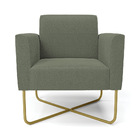 Poltrona Sala Base X Industrial Dourado Marisa Bouclê - Pista