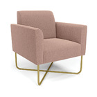 Poltrona Sala Base X Industrial Dourado Marisa Bouclê - Rose