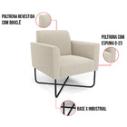 Poltrona Sala Base X Industrial Preto Kit 2 Marisa Bouclê Bege