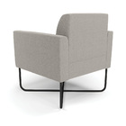 Poltrona Sala Base X Industrial Preto Marisa Bouclê Cinza