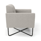Poltrona Sala Base X Industrial Preto Marisa Bouclê Cinza