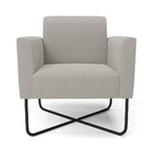 Poltrona Sala Base X Industrial Preto Marisa Bouclê Cinza