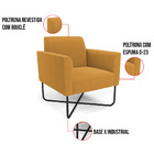 Poltrona Sala Base X Industrial Preto Marisa Bouclê - Mostarda