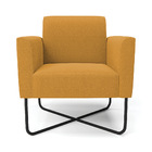 Poltrona Sala Base X Industrial Preto Marisa Bouclê Mostarda