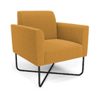 Poltrona Sala Base X Industrial Preto Marisa Bouclê Mostarda