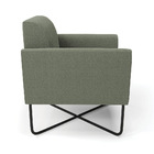Poltrona Sala Base X Industrial Preto Marisa Bouclê - Pistache