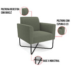 Poltrona Sala Base X Industrial Preto Marisa Bouclê - Pistache