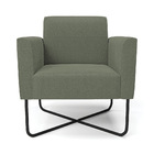 Poltrona Sala Base X Industrial Preto Marisa Bouclê - Pistache
