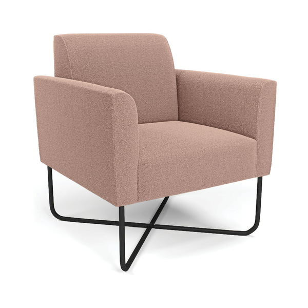 Poltrona Sala Base X Industrial Preto Marisa Bouclê - Rose