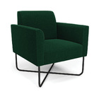 Poltrona Sala Base X Industrial Preto Marisa Bouclê - Verde