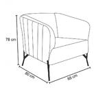 Poltrona Sala De Estar Base Aço Grécia Linho Oliva Domi