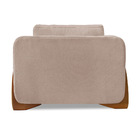 Poltrona Sala De Estar Base De Madeira Clarissa Linho Areia S