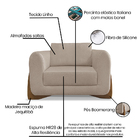 Poltrona Sala De Estar Base De Madeira Clarissa Linho S04 - D