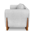 Poltrona Sala De Estar Base De Madeira Clarissa Linho S04 - D