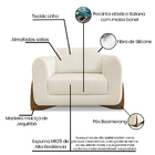 Poltrona Sala De Estar Base De Madeira Clarissa Linho S04 - D