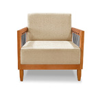 Poltrona Sala De Estar Base De Madeira Mariana Linho Dourado