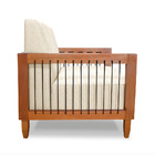 Poltrona Sala De Estar Base De Madeira Mariana Linho S04 - D'