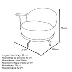 Poltrona Sala De Estar Base Giratória Dourada Aura Bouclê Cin