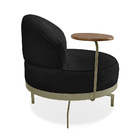 Poltrona Sala De Estar Base Giratória Dourada Aura Bouclê Pre