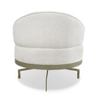 Poltrona Sala De Estar Base Giratória Dourada Aura Bouclê S04