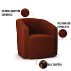 Poltrona Sala De Estar Base Giratória Kit 2 Stella Max Bouclê