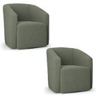 Poltrona Sala De Estar Base Giratória Kit 2 Stella Max Bouclê