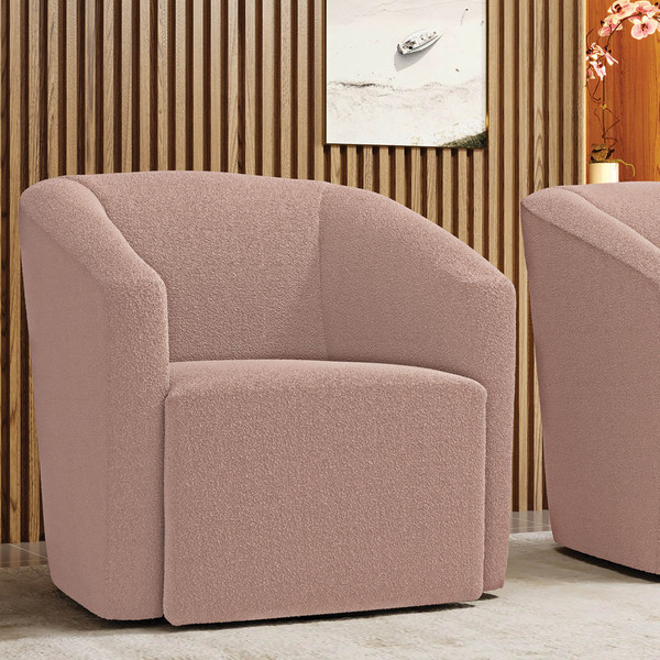 Poltrona Sala De Estar Base Giratória Stella Max Bouclê D03 -