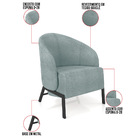 Poltrona Sala De Estar Base Industrial Kit 2 Luar Bouclê K01