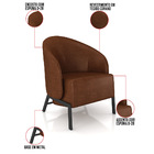 Poltrona Sala De Estar Base Industrial Kit 2 Luar Sint Pu Mar