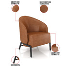 Poltrona Sala De Estar Base Industrial Kit 2 Luar Sintético P