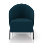 Poltrona Sala De Estar Base Industrial Kit 2 Luar Veludo Azul