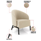 Poltrona Sala De Estar Base Industrial Kit 2 Luar Veludo K01