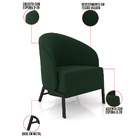 Poltrona Sala De Estar Base Industrial Kit 2 Luar Veludo K01