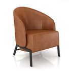 Poltrona Sala De Estar Base Industrial Luar Sintético Pu Noze