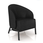 Poltrona Sala De Estar Base Industrial Luar Sintético Pu Pret