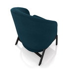 Poltrona Sala De Estar Base Industrial Luar Veludo Azul K01 -