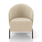 Poltrona Sala De Estar Base Industrial Luar Veludo Bege K01 -