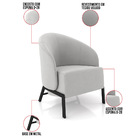 Poltrona Sala De Estar Base Industrial Luar Veludo K01 - D'ro