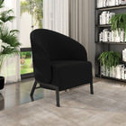 Poltrona Sala De Estar Base Industrial Luar Veludo K01 - D'ro