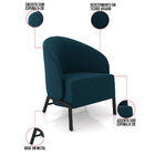 Poltrona Sala De Estar Base Industrial Luar Veludo K01 - D'ro