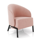 Poltrona Sala De Estar Base Industrial Luar Veludo K01 - D'ro