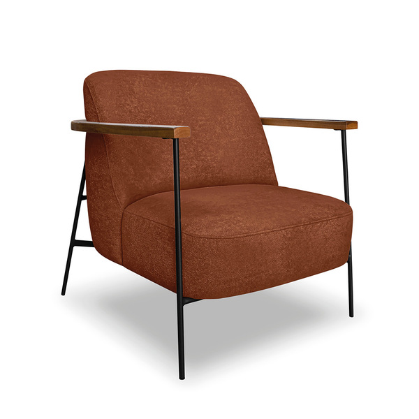 Poltrona Sala De Estar Base Industrial Preto Talim Bouclê Mar