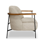 Poltrona Sala De Estar Base Industrial Preto Talim Bouclê S04