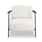 Poltrona Sala De Estar Base Industrial Preto Talim Bouclê S04