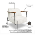 Poltrona Sala De Estar Base Industrial Preto Talim Bouclê S04