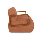 Poltrona Sala De Estar Braço De Madeira Hellen Bouclê K01 - D